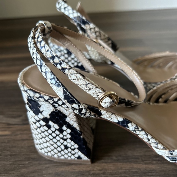 Ann Taylor block heel snake print shoes - Picture 6 of 10